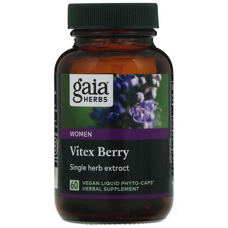 Gaia Herbs Chaste Berry Vitex - 櫻桃漿果膠, 順勢療法
