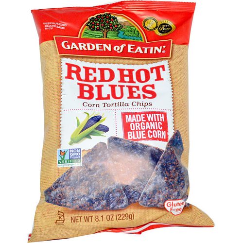 Garden of Eatin', Corn Tortilla Chips, Red Hot Blues, 8.1 oz (229 g) Review