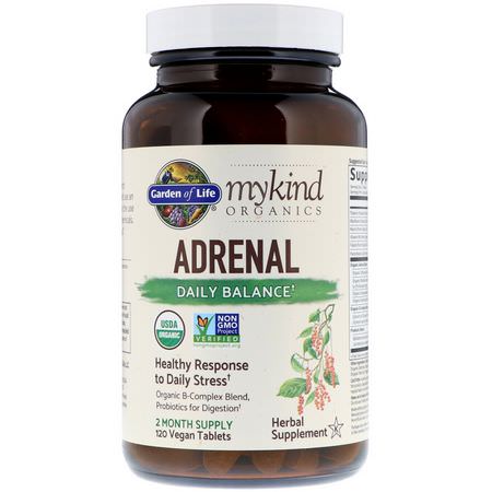 Garden of Life Adrenal Vitamin B Formulas - 維生素B, 維生素, 腎上腺, 補品