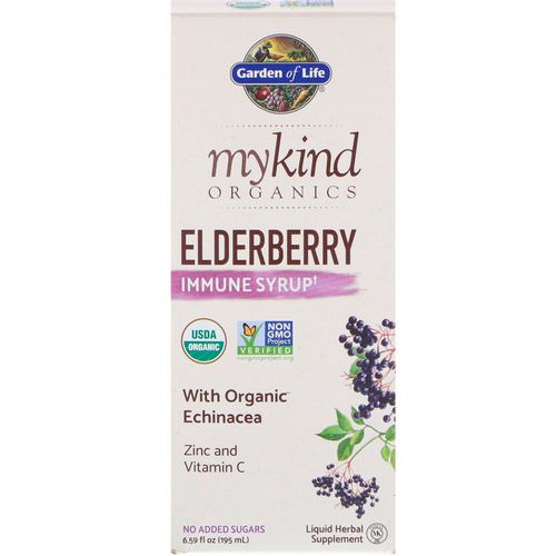 Garden of Life, MyKind Organics, Elderberry Immune Syrup, 6.59 fl oz (195 ml) Review