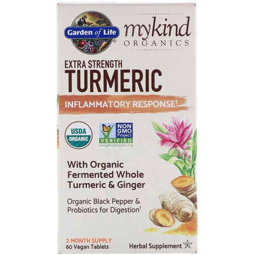 Garden of Life, MyKind Organics, Extra Strength Turmeric, Inflammatory Response, 60 Vegan Tablets Review