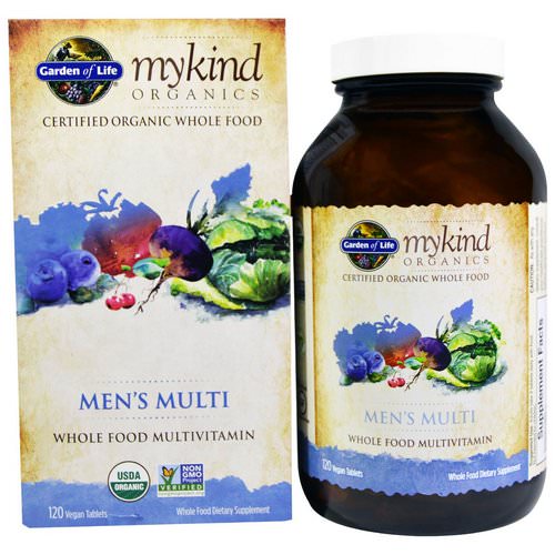 Garden of Life, MyKind Organics, Men's Multi, Whole Food Multivitamin, 120 Vegan Tablets Review