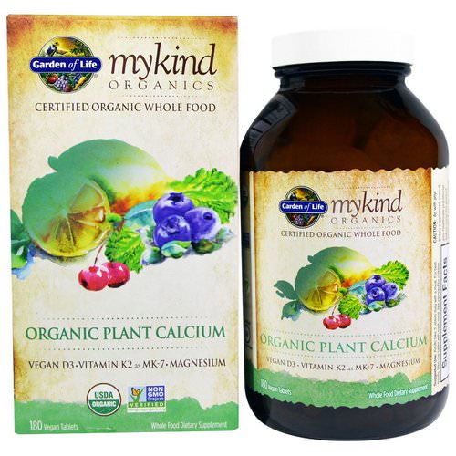 Garden of Life, MyKind Organics, Organic Plant Calcium, 180 Vegan Tablets Review