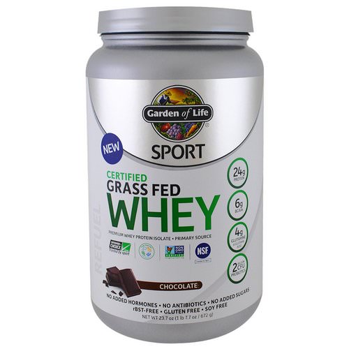 Garden of Life, Sport, Certified Grass Fed Whey, Chocolate, 1.48 lbs (672 g) Review