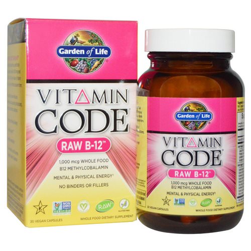 Garden of Life, Vitamin Code, Raw B-12, 30 Vegan Caps Review