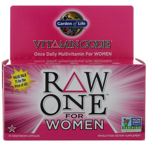 Garden of Life, Vitamin Code, Raw One, Once Daily Multi-Vitamin for Women, 75 Vegetarian Capsules Review