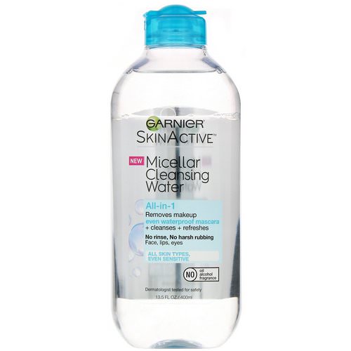 Garnier, SkinActive, Micellar Cleansing Water, All-in-1 Makeup Remover Even Waterproof Mascara, All Skin Types, 13.5 fl oz (400 ml) Review