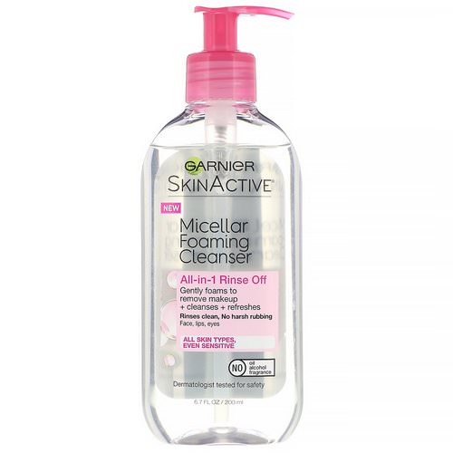 Garnier, SkinActive, Micellar Foaming Cleanser, All-in-1 Rinse Off, All Skin Types, 6.7 fl oz (200 ml) Review