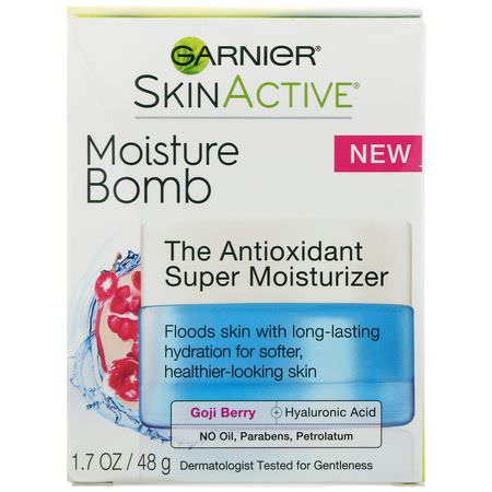 面部保濕霜, 護膚: Garnier, SkinActive, Moisture Bomb, The Antioxidant Super Moisturizer, 1.7 oz (48 g)