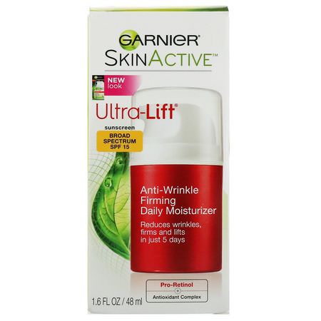 面部保濕霜, 護膚: Garnier, SkinActive, Ultra-Lift, Anti-Wrinkle Firming Daily Moisturizer, SPF 15, 1.6 oz (48 ml)