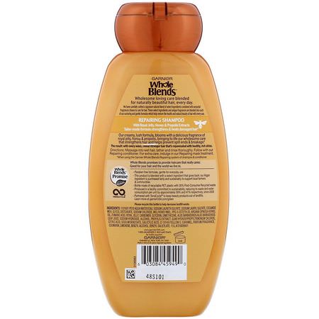 護髮素, 洗髮水: Garnier, Whole Blends, Honey Treasures Repairing Shampoo, 12.5 fl oz (370 ml)