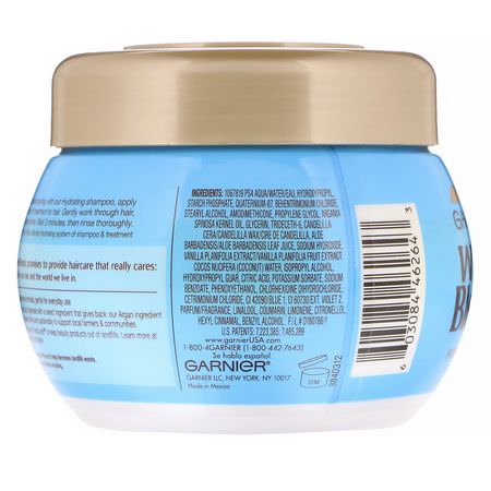 發膜, 護理: Garnier, Whole Blends, Hydrating Mask, Coconut Water & Vanilla Milk, 10.1 fl oz (300 ml)