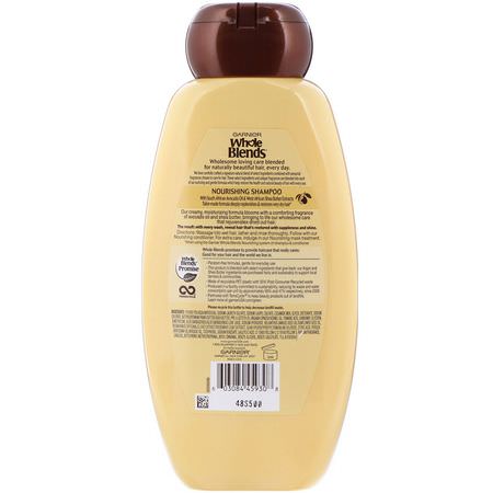 護髮素, 洗髮水: Garnier, Whole Blends, Nourishing Shampoo, Avocado Oil & Shea Butter Extracts, 22 fl oz (650 ml)