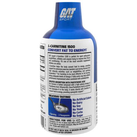 GAT L-Carnitine - 左旋肉鹼, 氨基酸, 補品