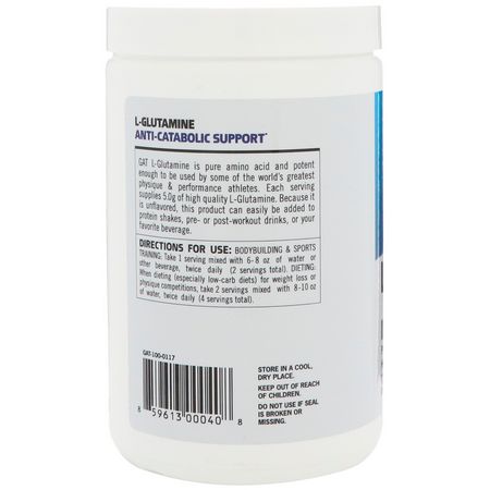 GAT L-Glutamine - L-谷氨酰胺, 氨基酸, 補品