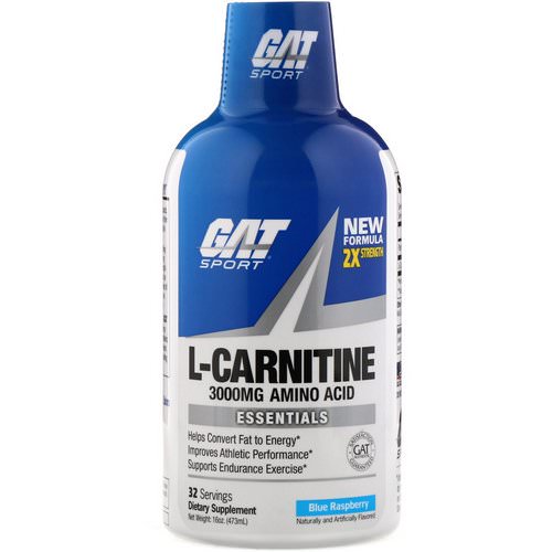 GAT, Liquid L-Carnitine, Blue Raspberry, 3000 mg, 16 oz (473 ml) Review