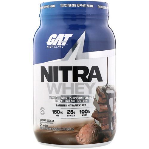 GAT, Nitra Whey, Testosterone Support Shake, Chocolate Ice Cream, 2.17 lb (984.3 g) Review