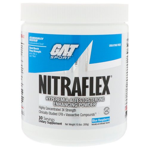 GAT, Nitraflex, Blue Raspberry, 10.6 oz (300 g) Review