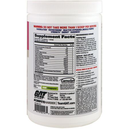 一水肌酸, 肌酸: GAT, Nitraflex+C, Cotton Candy, 14.8 oz (420 g)