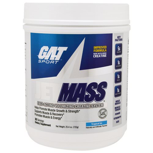 GAT, Sport, JetMass, Volumizing Creatine System, Tropical Ice, 1.58 lbs (720 g) Review