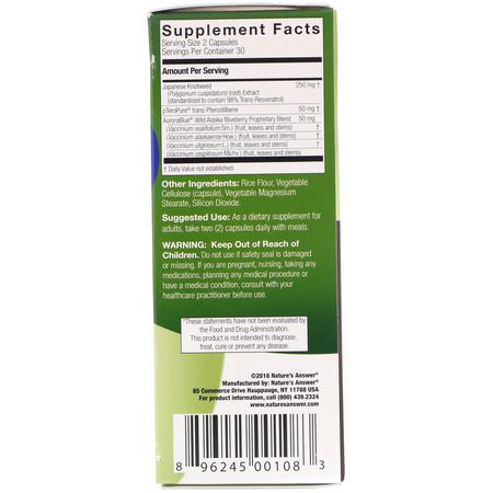 白藜蘆醇, 抗氧化劑: Genceutic Naturals, pTeroBlue, Pterostilbene + Resveratrol, 350 mg, 60 Vegetarian Capsules