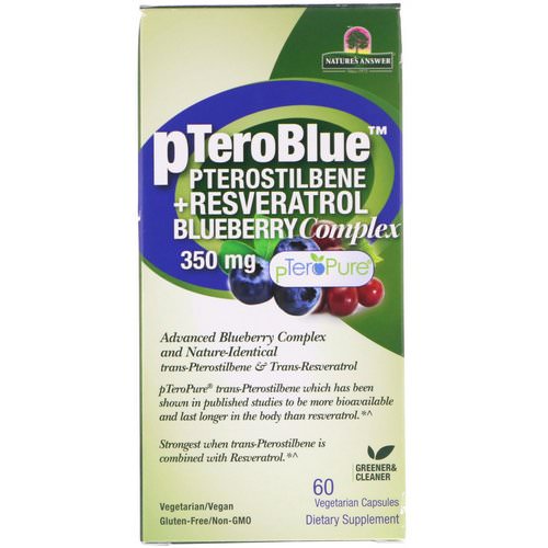 Genceutic Naturals, pTeroBlue, Pterostilbene + Resveratrol, 350 mg, 60 Vegetarian Capsules Review