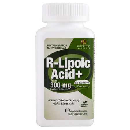 Genceutic Naturals Alpha Lipoic Acid - α硫辛酸, 抗氧化劑, 補品