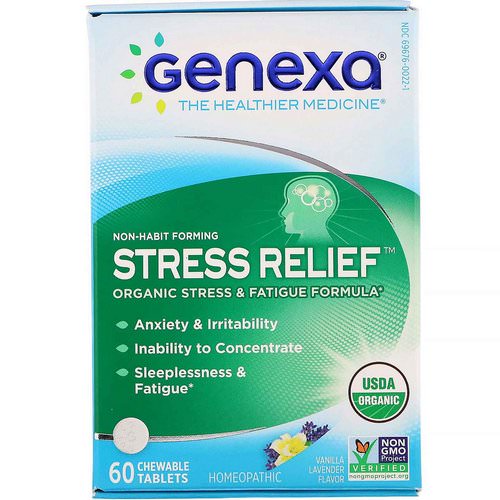 Genexa, Stress Relief, Organic Stress & Fatigue Formula, Vanilla Lavender Flavor, 60 Chewable Tablets Review