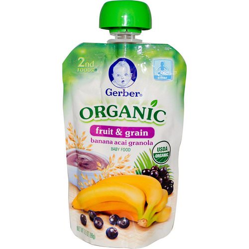Gerber, 2nd Foods, Organic Baby Food, Fruit & Grain, Banana Acai Granola, 3.5 oz (99 g) Review