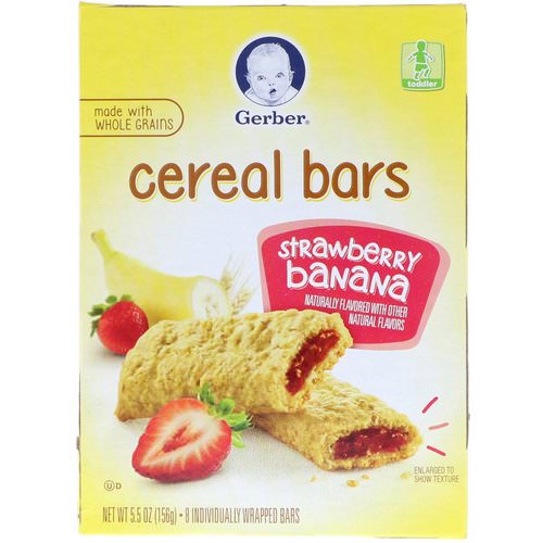 Gerber, Cereal Bars, Strawberry Banana, Toddler, 8 Bars, 5.5 oz (156 g) Review