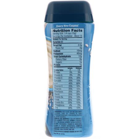 嬰兒熱麥片, 孩子餵養: Gerber, DHA & Probiotic, Single Grain Rice Cereal, Supported Sitter, 8 oz (227 g)
