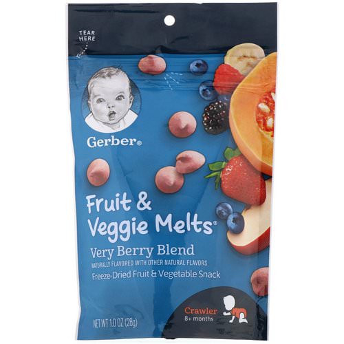 Gerber, Fruit & Veggie Melts, Very Berry Blend, Crawler 8+ Months, 1.0 oz (28 g) Review
