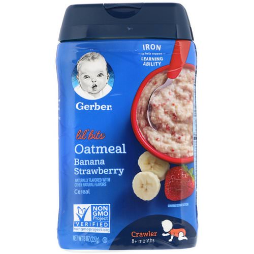 Gerber, Lil' Bits, Oatmeal Cereal, Crawler, 8+ Months, Banana Strawberry, 8 oz (227 g) Review