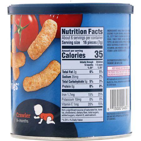 手指食品, 酒吧: Gerber, Lil' Crunchies, Crawler, 8+ Months, Garden Tomato, 1.48 oz (42 g)