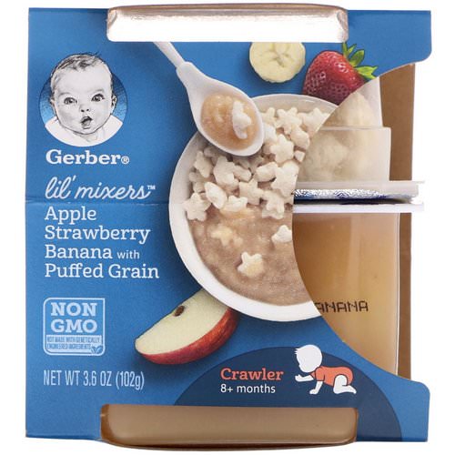 Gerber, Lil Mixers, 8+ months, Apple Strawberry Banana With Puffed Grain, 3.6 oz (102 g) Review
