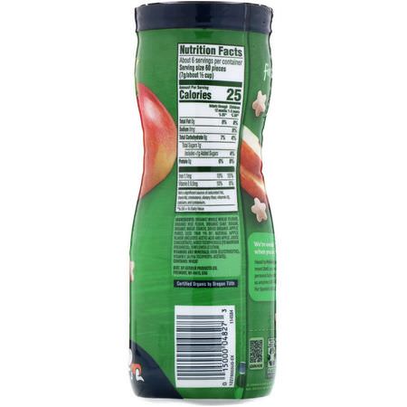 手指食品, 酒吧: Gerber, Organic Puffs, Apple, 1.48 oz (42 g)