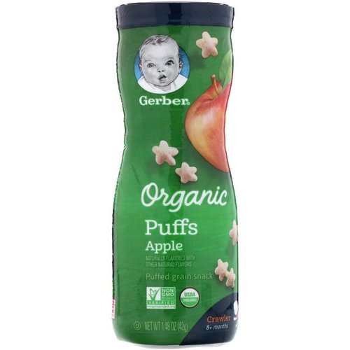 Gerber, Organic Puffs, Apple, 1.48 oz (42 g) Review