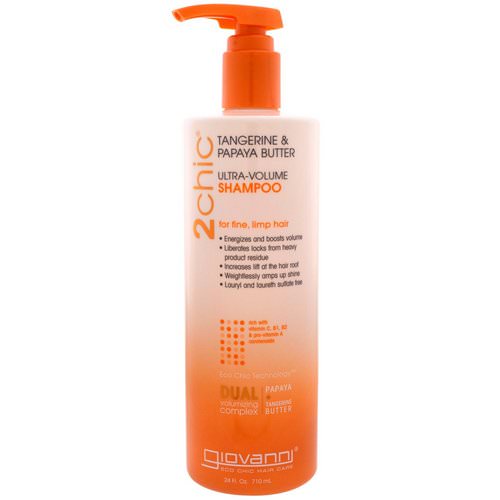 Giovanni, 2chic, Ultra-Volume Shampoo, for Fine Limp Hair, Tangerine & Papaya Butter, 24 fl oz (710 ml) Review