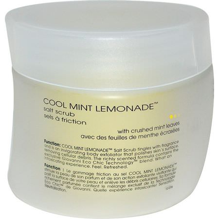 去角質, 去角質: Giovanni, Salt Scrub, Cool Mint Lemonade, 9 oz (260 g)