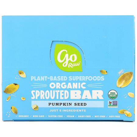小吃店: Go Raw, Organic Sprouted Bar, Pumpkin Seed, 10 Bars, 0.5 oz (13 g) Each