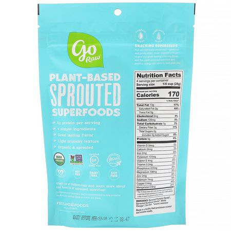 零食, 零食: Go Raw, Organic, Sprouted Snacking Seeds, Sea Salt & Vinegar, 4 oz (113 g)
