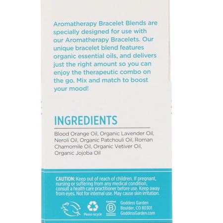 混合香精油: Goddess Garden, Organics, Grounding, Aromatherapy Bracelet Blend, 0.125 fl oz (3.7 ml)