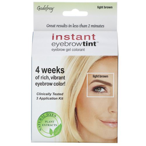 Godefroy, Instant Eyebrow Tint, Light Brown, 3 Application Kit Review