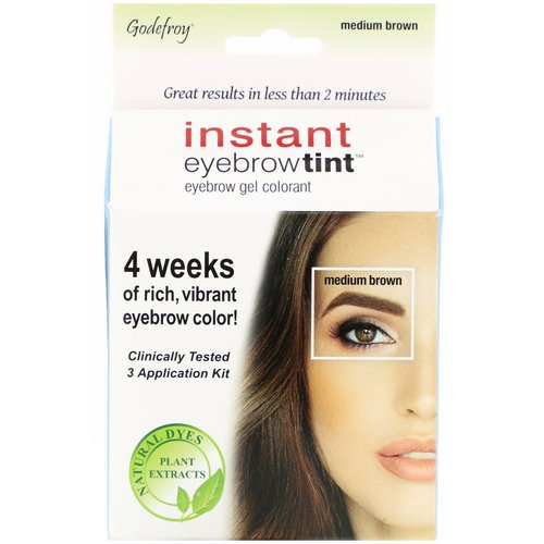 Godefroy, Instant Eyebrow Tint, Medium Brown, 3 Application Kit Review