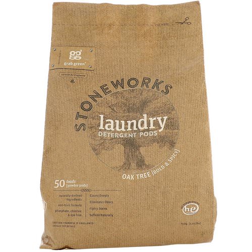 Grab Green, Stoneworks, Laundry Detergent Pods, Oak Tree, 50 Loads, 1.65 lbs (750 g) Review
