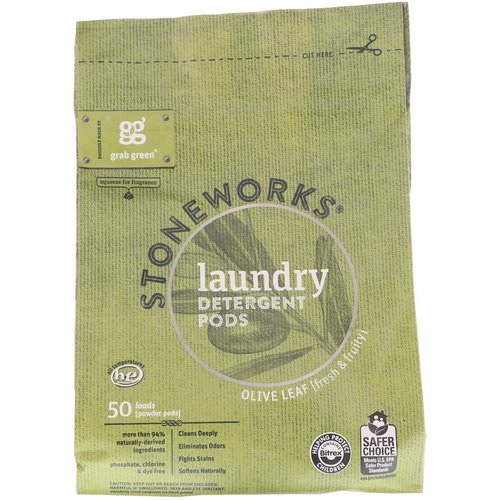 Grab Green, Stoneworks, Laundry Detergent Pods, Olive Leaf, 50 Loads, 1.65 lbs (750 g) Review