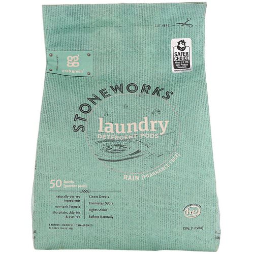 Grab Green, Stoneworks, Laundry Detergent Pods, Rain, 50 Loads, 1.65 lbs (750 g) Review