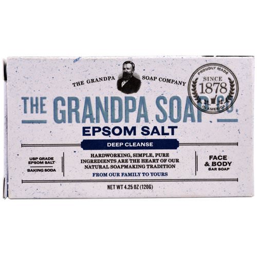 Grandpa's, Face & Body Bar Soap, Deep Cleanse, Epsom Salt, 4.25 oz (120 g) Review