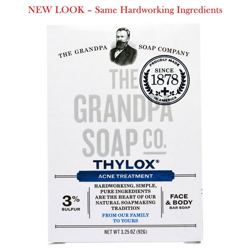 Grandpa's, Face & Body Bar Soap, Thylox Acne Treatment,3.25 oz (92 g) Review