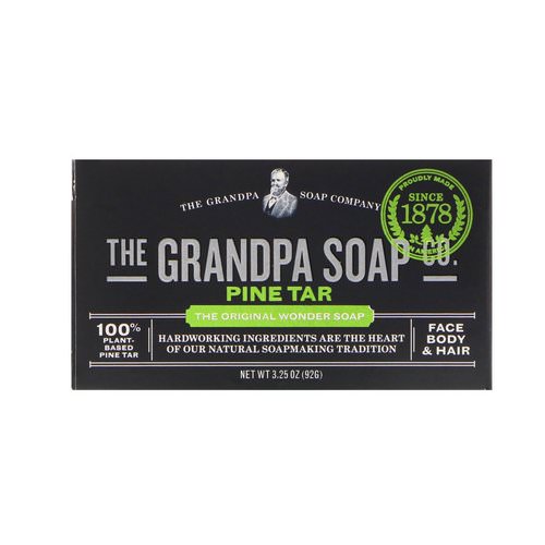 Grandpa's, Face Body & Hair Bar Soap, Pine Tar, 3.25 oz (92 g) Review